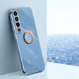 For Meizu 20 Pro 5G XINLI Straight Edge 6D Electroplate TPU Phone Case with Ring Holder(Celestial Blue) - Meizu by XINLI | Online Shopping South Africa | PMC TechLife | Buy Now Pay Later Mobicred