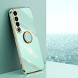 For Meizu 20 Pro 5G XINLI Straight Edge 6D Electroplate TPU Phone Case with Ring Holder(Mint Green) - More Brand by XINLI | Online Shopping South Africa | PMC TechLife | Buy Now Pay Later Mobicred