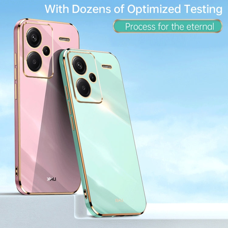 For Xiaomi Redmi Note 13 Pro+ XINLI Straight Edge 6D Electroplate TPU Phone Case(White)