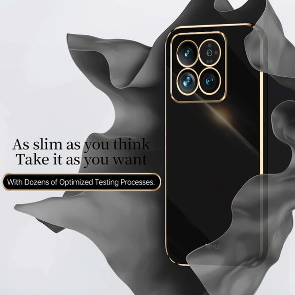 For Xiaomi 14 XINLI Straight Edge 6D Electroplate TPU Phone Case(Black)