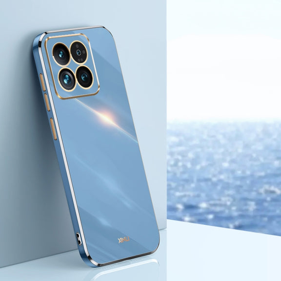 For Xiaomi 14 Pro XINLI Straight Edge 6D Electroplate TPU Phone Case(Celestial Blue)