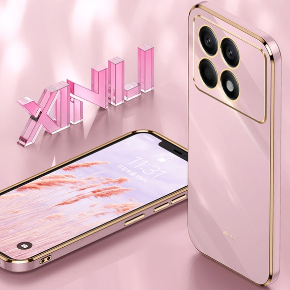 For Xiaomi Redmi K70 XINLI Straight Edge 6D Electroplate TPU Phone Case(Hawthorn Red)