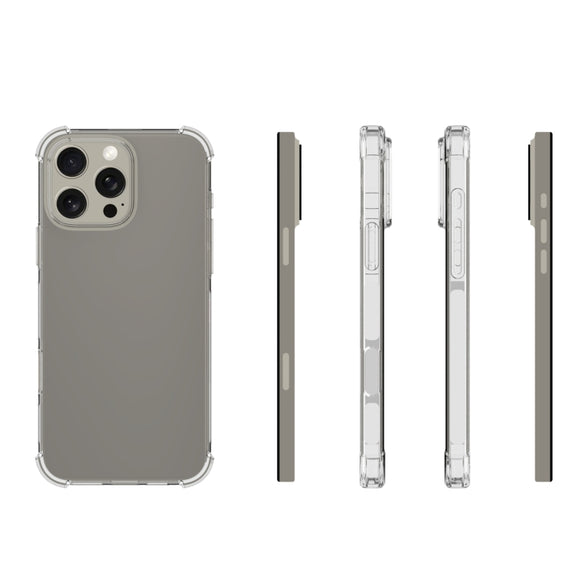 For iPhone 16 Pro Max Shockproof Non-slip Thickening TPU Phone Case(Transparent)