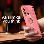 For Xiaomi Poco C55 4G XINLI Straight Edge 6D Electroplate TPU Phone Case with Ring Holder(Celestial Blue)
