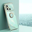For Xiaomi Poco C55 4G XINLI Straight Edge 6D Electroplate TPU Phone Case with Ring Holder(Mint Green) - Xiaomi Cases by XINLI | Online Shopping South Africa | PMC TechLife | Buy Now Pay Later Mobicred