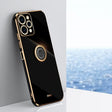 For Xiaomi Redmi 12 4G XINLI Straight Edge 6D Electroplate TPU Phone Case with Ring Holder(Black) - Xiaomi Cases by XINLI | Online Shopping South Africa | PMC TechLife | Buy Now Pay Later Mobicred