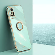 For Xiaomi Redmi Note 12 Pro 4G XINLI Straight Edge 6D Electroplate TPU Phone Case with Ring Holder(Mint Green)