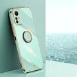 For Xiaomi Redmi Note 12S 4G XINLI Straight Edge 6D Electroplate TPU Phone Case with Ring Holder(Mint Green) - Xiaomi Cases by XINLI | Online Shopping South Africa | PMC TechLife | Buy Now Pay Later Mobicred