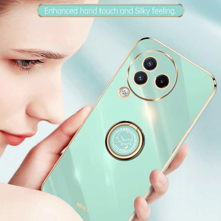 For Xiaomi Civi 3 5G XINLI Straight Edge 6D Electroplate TPU Phone Case with Ring Holder(Celestial Blue)