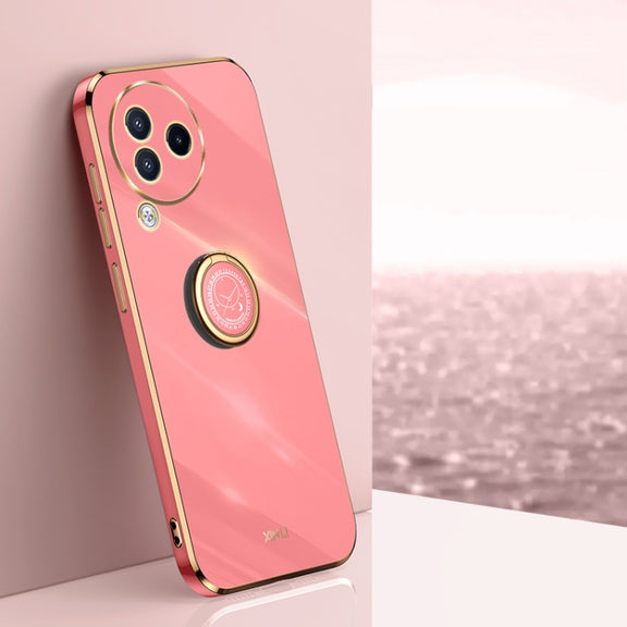 For Xiaomi Civi 3 5G XINLI Straight Edge 6D Electroplate TPU Phone Case with Ring Holder(Hawthorn Red)