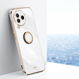 For Xiaomi Civi 3 5G XINLI Straight Edge 6D Electroplate TPU Phone Case with Ring Holder(White) - Xiaomi Cases by XINLI | Online Shopping South Africa | PMC TechLife | Buy Now Pay Later Mobicred