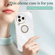 For Xiaomi Civi 3 5G XINLI Straight Edge 6D Electroplate TPU Phone Case with Ring Holder(White)