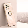 For Xiaomi Civi 3 5G XINLI Straight Edge 6D Electroplate TPU Phone Case with Ring Holder(Pink) - Xiaomi Cases by XINLI | Online Shopping South Africa | PMC TechLife | Buy Now Pay Later Mobicred