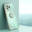 For Xiaomi Civi 3 5G XINLI Straight Edge 6D Electroplate TPU Phone Case with Ring Holder(Mint Green) - Xiaomi Cases by XINLI | Online Shopping South Africa | PMC TechLife | Buy Now Pay Later Mobicred