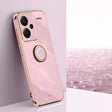 For Xiaomi Redmi Note 13 Pro+ XINLI Straight Edge 6D Electroplate TPU Phone Case with Ring Holder(Cherry Purple) - Note 13 Pro+ Cases by XINLI | Online Shopping South Africa | PMC TechLife | Buy Now Pay Later Mobicred