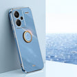 For Xiaomi Redmi Note 13 Pro+ XINLI Straight Edge 6D Electroplate TPU Phone Case with Ring Holder(Celestial Blue) - Note 13 Pro+ Cases by XINLI | Online Shopping South Africa | PMC TechLife | Buy Now Pay Later Mobicred