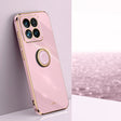 For Xiaomi 14 XINLI Straight Edge 6D Electroplate TPU Phone Case with Ring Holder(Cherry Purple) - 14 Cases by XINLI | Online Shopping South Africa | PMC TechLife | Buy Now Pay Later Mobicred