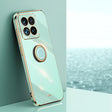 For Xiaomi 14 XINLI Straight Edge 6D Electroplate TPU Phone Case with Ring Holder(Mint Green) - 14 Cases by XINLI | Online Shopping South Africa | PMC TechLife | Buy Now Pay Later Mobicred