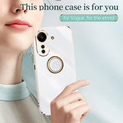 For Xiaomi Redmi 13C 4G XINLI Straight Edge 6D Electroplate TPU Phone Case with Ring Holder(White)