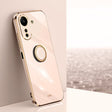 For Xiaomi Redmi 13C 4G XINLI Straight Edge 6D Electroplate TPU Phone Case with Ring Holder(Pink) - 13C Cases by XINLI | Online Shopping South Africa | PMC TechLife | Buy Now Pay Later Mobicred