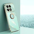 For Xiaomi Redmi K70E XINLI Straight Edge 6D Electroplate TPU Phone Case with Ring Holder(Mint Green) - K70E Cases by XINLI | Online Shopping South Africa | PMC TechLife | Buy Now Pay Later Mobicred