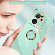 For Xiaomi Redmi K60 Ultra / Mi 13T XINLI Straight Edge 6D Electroplate TPU Phone Case with Ring Holder(White)