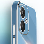For Xiaomi Redmi 13C 5G XINLI Straight Edge 6D Electroplate TPU Phone Case with Ring Holder(Celestial Blue)