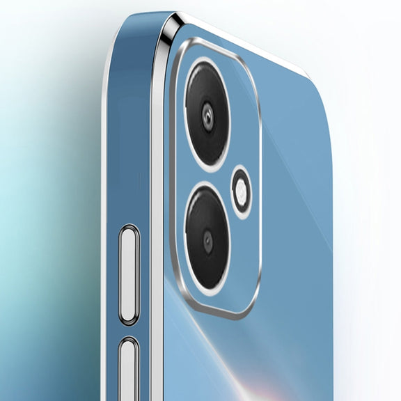 For Xiaomi Redmi 13C 5G XINLI Straight Edge 6D Electroplate TPU Phone Case with Ring Holder(Celestial Blue)