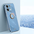 For Xiaomi Redmi Note 13 4G XINLI Straight Edge 6D Electroplate TPU Phone Case with Ring Holder(Celestial Blue) - Note 13 Cases by XINLI | Online Shopping South Africa | PMC TechLife | Buy Now Pay Later Mobicred