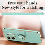 For Xiaomi Redmi Note 13 4G XINLI Straight Edge 6D Electroplate TPU Phone Case with Ring Holder(Celestial Blue)