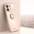For Xiaomi Redmi Note 13 4G XINLI Straight Edge 6D Electroplate TPU Phone Case with Ring Holder(Pink) - Note 13 Cases by XINLI | Online Shopping South Africa | PMC TechLife | Buy Now Pay Later Mobicred