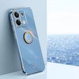 For Xiaomi Redmi Note 13 Pro 4G XINLI Straight Edge 6D Electroplate TPU Phone Case with Ring Holder(Celestial Blue) - Note 13 Pro Cases by XINLI | Online Shopping South Africa | PMC TechLife | Buy Now Pay Later Mobicred