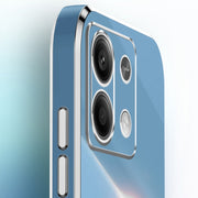 For Xiaomi Redmi Note 13 Pro 4G XINLI Straight Edge 6D Electroplate TPU Phone Case with Ring Holder(Celestial Blue)