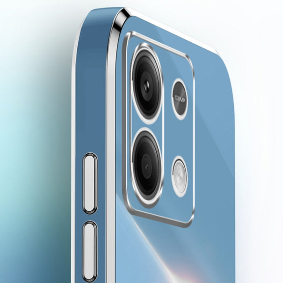 For Xiaomi Redmi Note 13 Pro 4G XINLI Straight Edge 6D Electroplate TPU Phone Case with Ring Holder(Celestial Blue)