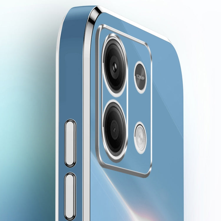 For Xiaomi Redmi Note 13 Pro 4G XINLI Straight Edge 6D Electroplate TPU Phone Case with Ring Holder(Celestial Blue)