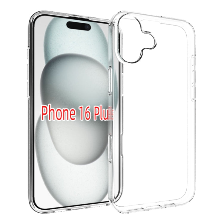 For iPhone 16 Plus Water-resistant Texture TPU Phone Case(Transparent)