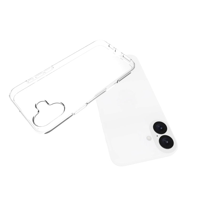 For iPhone 16 Plus Water-resistant Texture TPU Phone Case(Transparent)