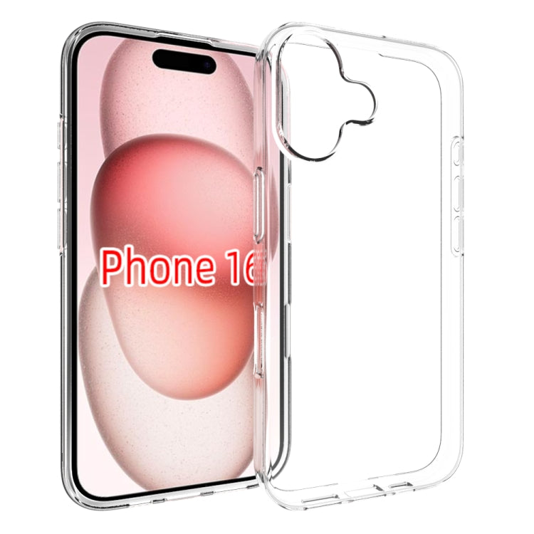 For iPhone 16 Water-resistant Texture TPU Phone Case(Transparent)
