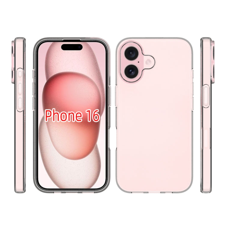 For iPhone 16 Water-resistant Texture TPU Phone Case(Transparent)