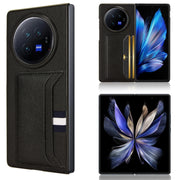 For vivo X Fold3 Litchi Texture Card Slots Back Cover Phone Case(Black)