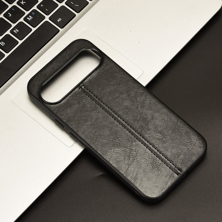 For Google Pixel 9 Pro Sewing Cow Pattern Skin PC + PU + TPU Phone Case(Black)