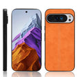 For Google Pixel 9 Pro Sewing Cow Pattern Skin PC + PU + TPU Phone Case(Orange) - Google Cases by PMC TechLife | Online Shopping South Africa | PMC TechLife | Buy Now Pay Later Mobicred