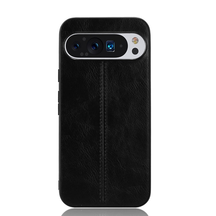 For Google Pixel 9 Sewing Cow Pattern Skin PC + PU + TPU Phone Case(Black)