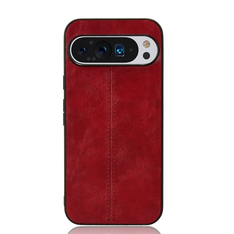 For Google Pixel 9 Sewing Cow Pattern Skin PC + PU + TPU Phone Case(Red)