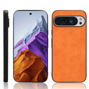 For Google Pixel 9 Sewing Cow Pattern Skin PC + PU + TPU Phone Case(Orange)