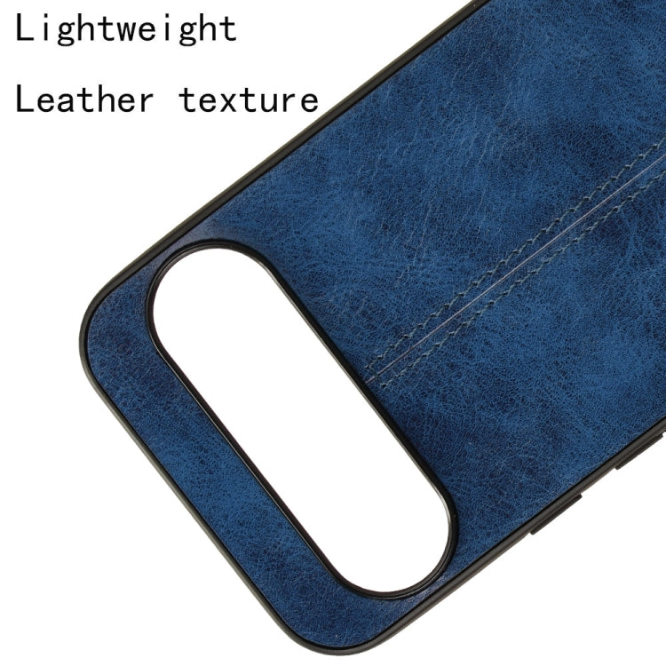 For Google Pixel 9 Sewing Cow Pattern Skin PC + PU + TPU Phone Case(Blue)