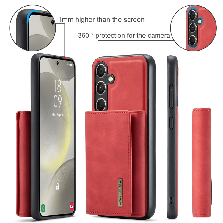 For Samsung Galaxy S24 5G DG.MING M1 Series 3-Fold Multi Card Wallet + Magnetic Phone Case(Red)