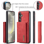 For Samsung Galaxy S24 5G DG.MING M1 Series 3-Fold Multi Card Wallet + Magnetic Phone Case(Red)