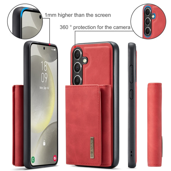 For Samsung Galaxy S24 5G DG.MING M1 Series 3-Fold Multi Card Wallet + Magnetic Phone Case(Red)