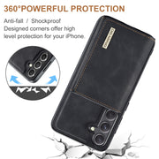 For Samsung Galaxy S24 5G DG.MING M1 Series 3-Fold Multi Card Wallet + Magnetic Phone Case(Black)